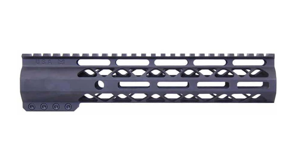 Guntec USA AR-15 10in Air-Lok Series M-LOK Compression Free Floating Handguard w/ Monolithic Top Rail, Anodized Black, GT-10ALC