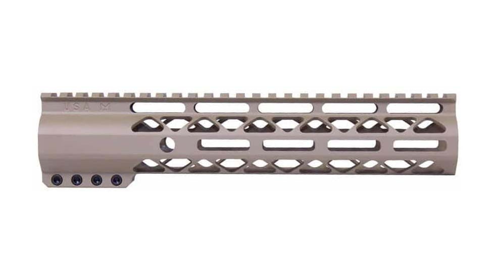 Guntec USA AR-15 10in Air-Lok Series M-LOK Compression Free Floating Handguard w/ Monolithic Top Rail, Flat Dark Earth, GT-10ALC-FDE