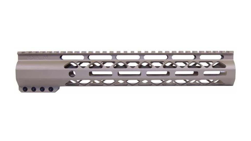 Guntec USA AR-15 12in Air-Lok Series M-LOK Compression Free Floating Handguard w/ Monolithic Top Rail, Flat Dark Earth, GT-12ALC-FDE
