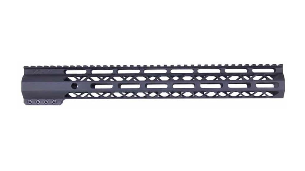 Guntec USA AR-15 15in Air-Lok Series M-LOK Compression Free Floating Handguard w/ Monolithic Top Rail, Anodized Black, GT-15ALC