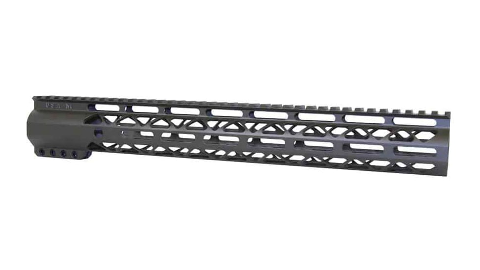 Guntec USA AR-15 15in Air-Lok Series M-LOK Compression Free Floating Handguard w/ Monolithic Top Rail, Anodized Red, GT-15ALC-RED