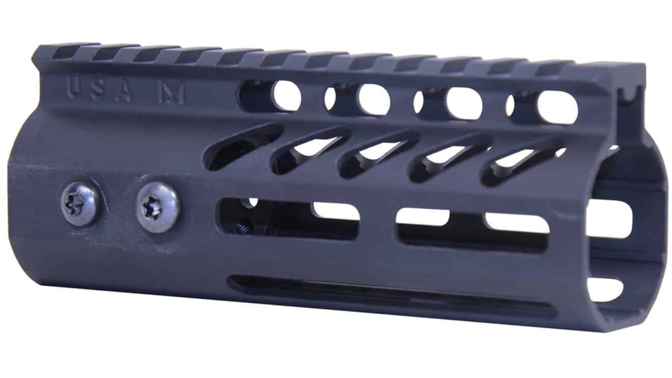 Guntec USA AR-15 5in Ultra Lightweight Thin M-LOK Free Floating Handguard w/ Monolithic Top Rail, Anodized Black, GT-5MLK