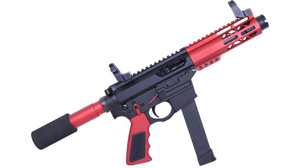 Guntec USA AR-15 6in Air-Lok Series M-LOK Compression Free Floating Handguard w/ Monolithic Top Rail, Anodized Red, GT-6ALC-RED