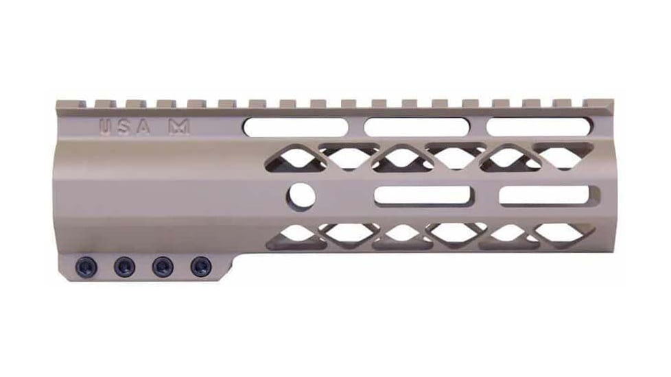 Guntec USA AR-15 7in Air-Lok Series M-LOK Compression Free Floating Handguard w/ Monolithic Top Rail, Flat Dark Earth, GT-7ALC-FDE