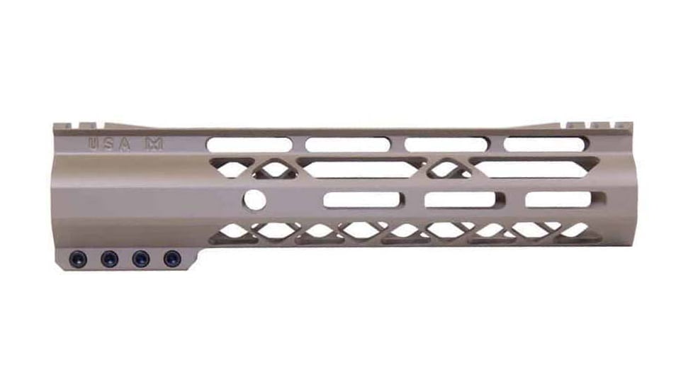 Guntec USA AR-15 9in Air-Lok Series M-LOK Compression Free Floating Handguard w/ Monolithic Top Rail, Gen 2, Flat Dark Earth, GT-9ALC-G2-FDE