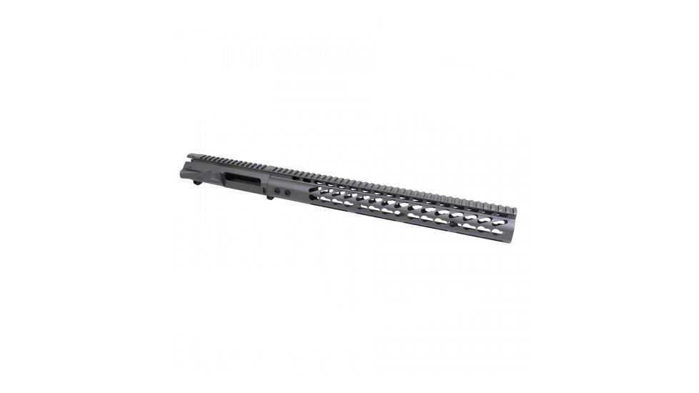 GUNTEC USA Ar 15 Stripped Billet Upper Receiver &amp; 15in Ultralight Series Keymod Handguard Combo Set, Od Green, GT-UPPER-SET-ODGREEN-15JK