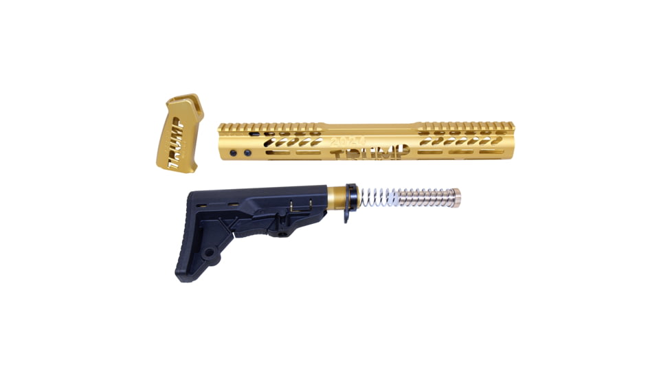 Guntec USA AR-15 Trump Series Limited Edition Furniture Set, Anodized Gold, TRUMP-SET-MIL-GOLD