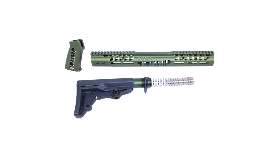 Guntec USA AR-15 Trump Series Limited Edition Furniture Set, Anodized Green, TRUMP-SET-MIL-GREEN