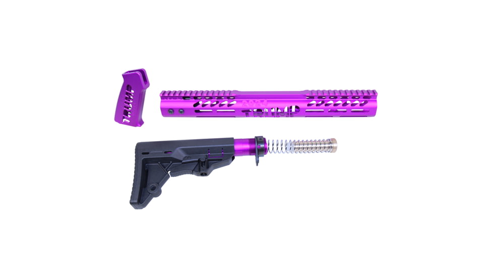 Guntec USA AR-15 Trump Series Limited Edition Furniture Set, Anodized Purple, TRUMP-SET-MIL-PURPLE