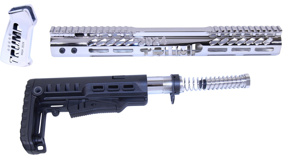 Guntec USA AR-15 Trump Series Premium Limited Edition Furniture Set, Chrome, TRUMP-SET-C