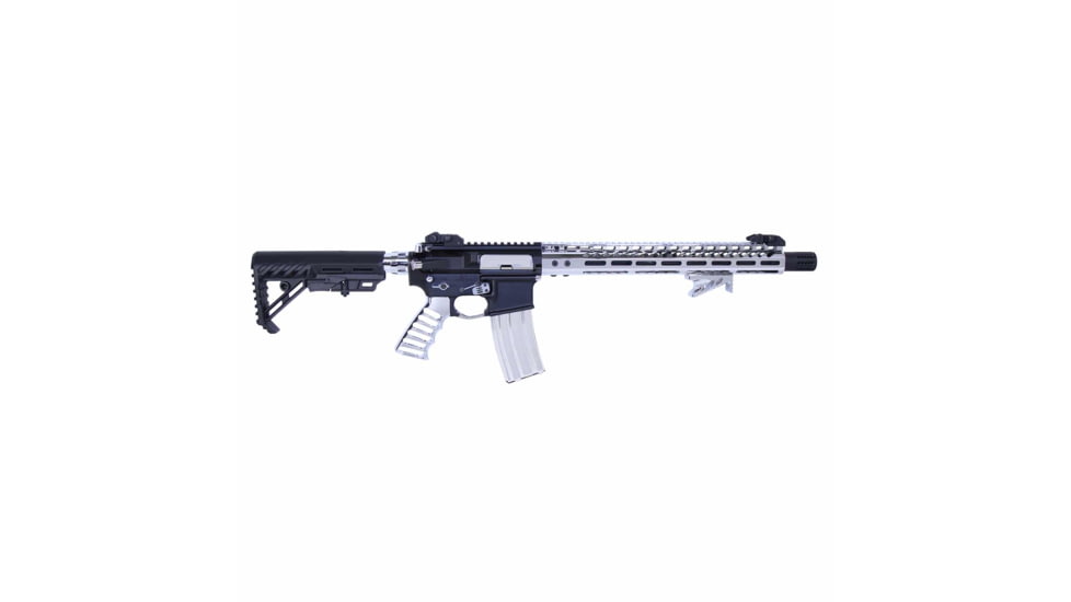 Guntec USA AR-15 Ultra Lightweight Thin M-LOK Free Floating Handguard w/ Monolithic Top Rail, 15in, Chrome, GT-15MLK-C