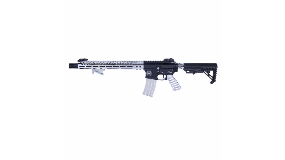 Guntec USA AR-15 Ultra Lightweight Thin M-LOK Free Floating Handguard w/ Monolithic Top Rail, 15in, Chrome, GT-15MLK-C