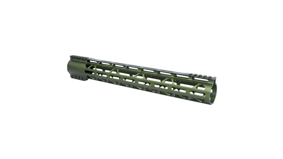 Guntec USA AR-308 15 AIR-LOK Series M-LOK Compression Free Floating Handguard With Monolithic Top Rail Gen 2, Anodized Green, GT-15ALC-G2-308-GREEN