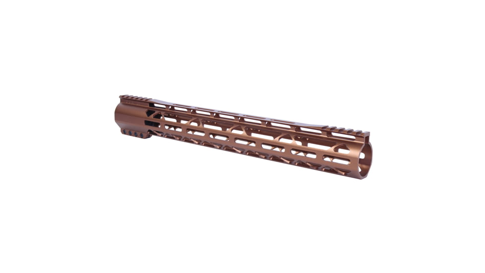 Guntec USA AR-308 15in AIR-LOK Series M-LOK Compression Free Floating Handguard With Monolithic Top Rail Gen 2, Anodized Bronze, GT-15ALC-G2-308-BRZ
