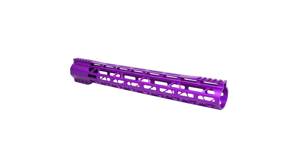 Guntec USA AR-308 15in AIR-LOK Series M-LOK Compression Free Floating Handguard With Monolithic Top Rail Gen 2, Anodized Purple, GT-15ALC-G2-308-PURPLE