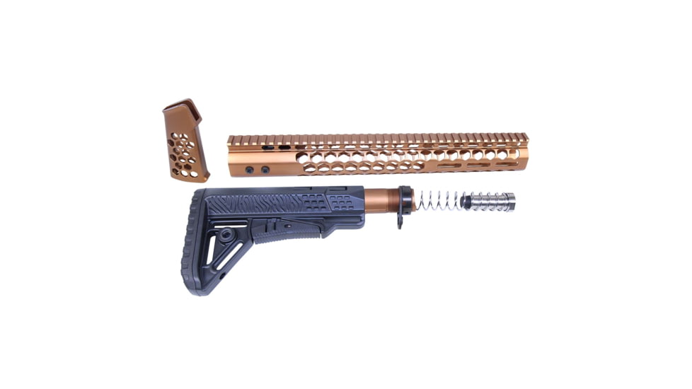 Guntec USA AR .308 Honeycomb Series Gen 2 Complete Furniture Set, Bronze, HC-SET-G2-308-BRZ