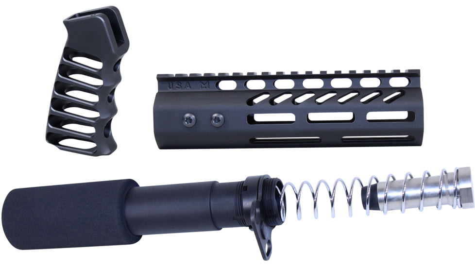 Guntec USA AR .308 Pistol Furniture Set, Anodized Black, AR-PISTOL-SET-MLK-308-BLACK