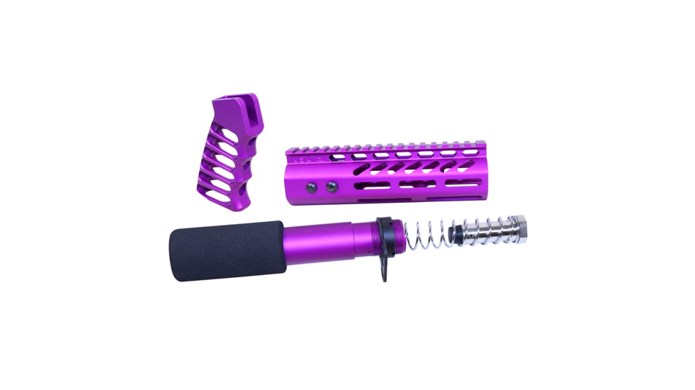 Guntec USA AR .308 Pistol Furniture Set, Anodized Purple, AR-PISTOL-SET-MLK-308-PU