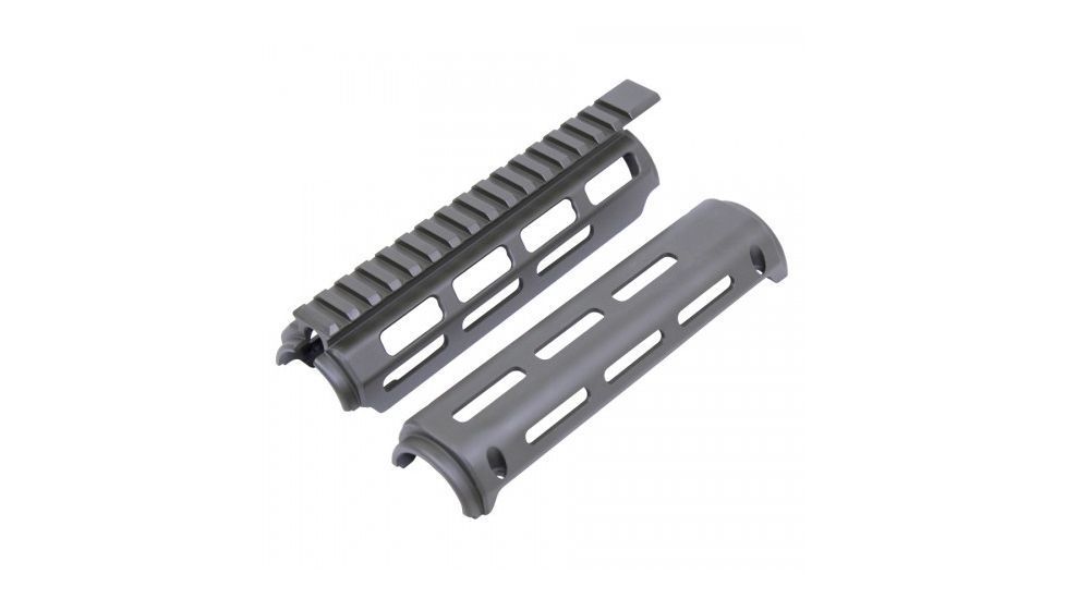 Guntec USA Free Float Handguard, AR-15, M-LOK, Monolithic Top Rail, Carbine Length, 7 inch, T6 Aluminum, Milspec Green GT-CAR7-MLK-G