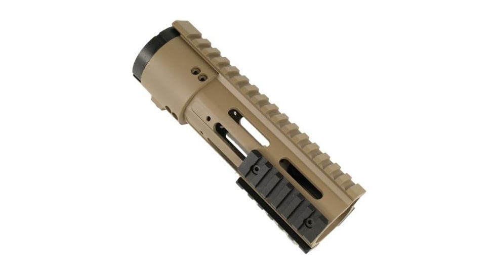 GUNTEC USA Thin Profile Free Floating Handguard w/Removable Rails Monolithic Top Rail,7in,Aluminum Barrel Nut,Cerakote Flat Dark Earth BA78-7-E
