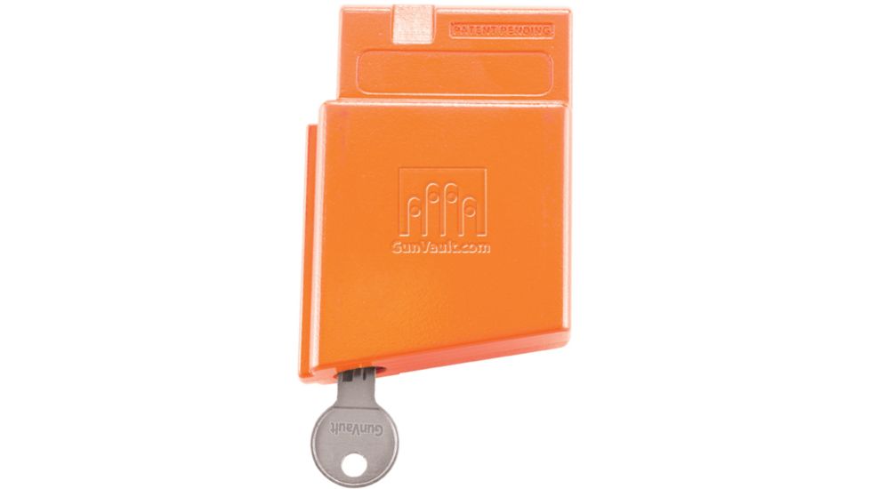 GunVault MagVault Assault Rifle Safety Lock, Orange, Key AR-01 Front