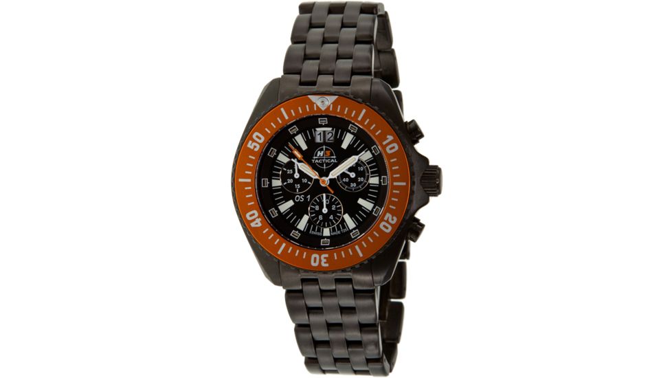 H3 Tactical H3.15126 Orange Shadow 1 Mens Watch - Black Dial, Black Bracelet, Orange Bezel, Timer 