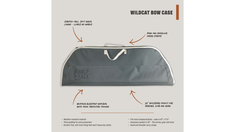 HALF RACK Wildcat Bow Case, Grey, Large, HR1304