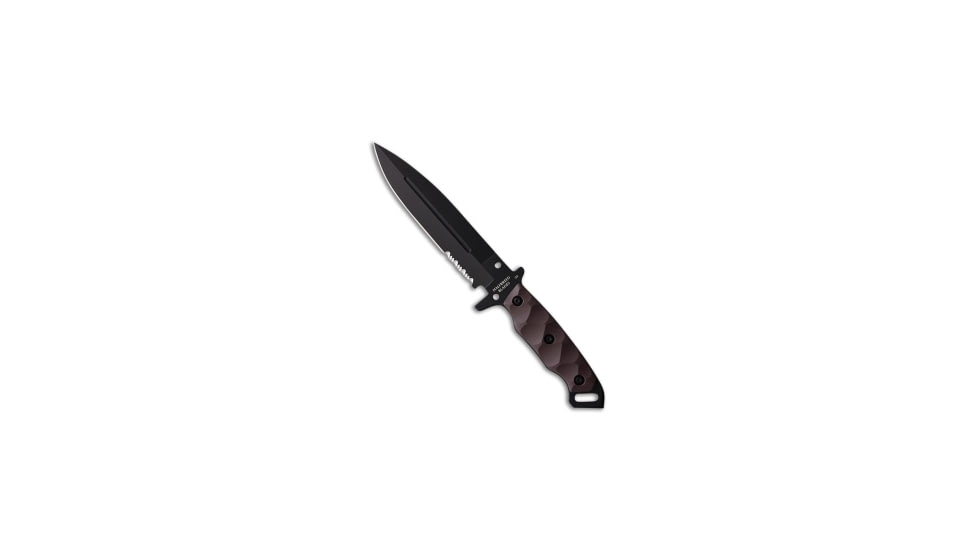 Halfbreed Blades Halfbreed Blades MIK-01 Medium Infantry Knife Dark Earth G-10 6.5" Black Serr, Tan, D2, adult, BHQ-185075