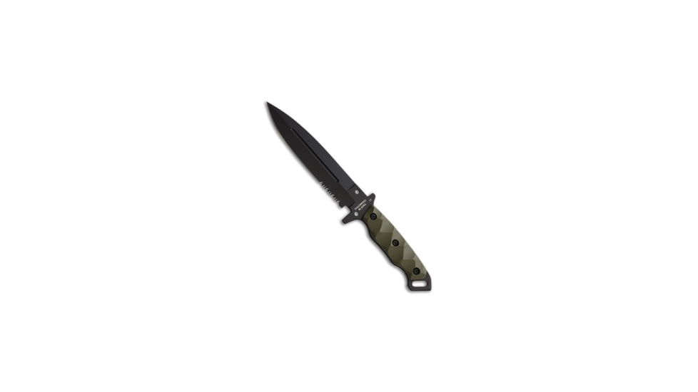 Halfbreed Blades Halfbreed Blades MIK-01 Medium Infantry Knife Green G-10 6.5" Black Serr, Green, D2, adult, BHQ-185076