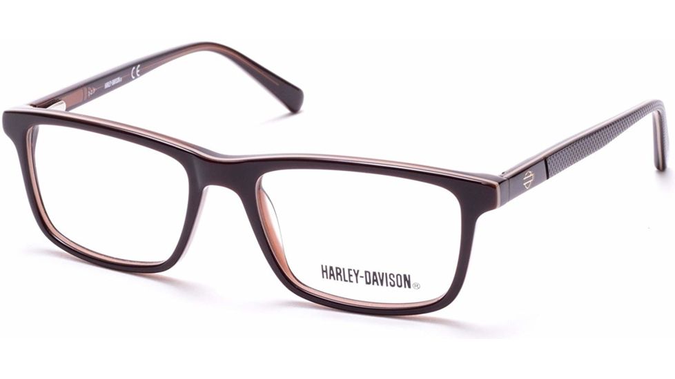 Harley Davidson Eyewear HD0133T Eyeglass Frames - Shiny Dark Brown Frame, Shiny Dark Brown Lenses, 47 mm Lens Diameter HD0133T47048