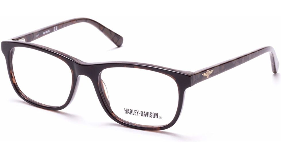 Harley Davidson Eyewear HD0135T Progressive Prescription Eyeglasses - Shiny Dark Brown Frame, Shiny Dark Brown Lenses, 49 mm Lens Diameter HD0135T49048