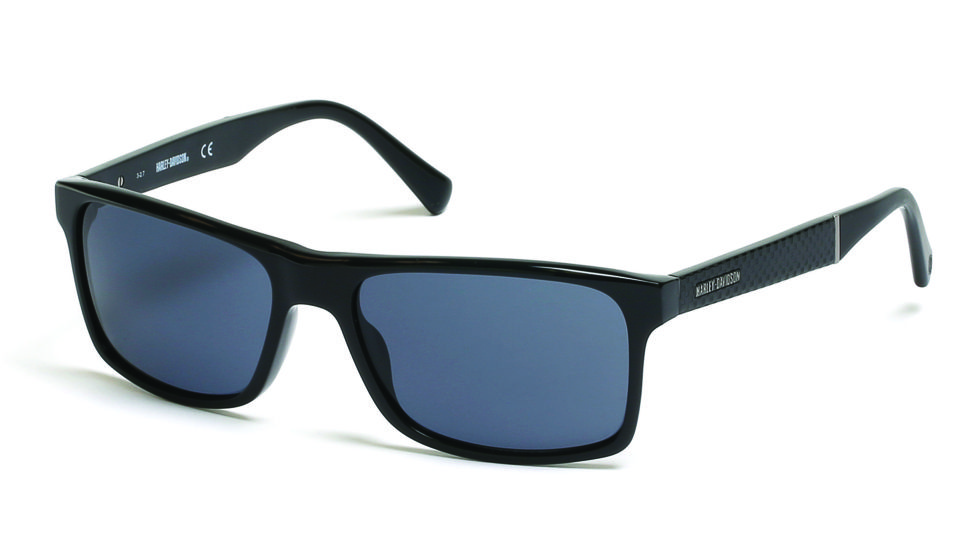 Harley Davidson Eyewear HD0918X Sunglasses - Shiny Black Frame, Smoke Lenses, 57 mm Lens Diameter HD0918X5701A