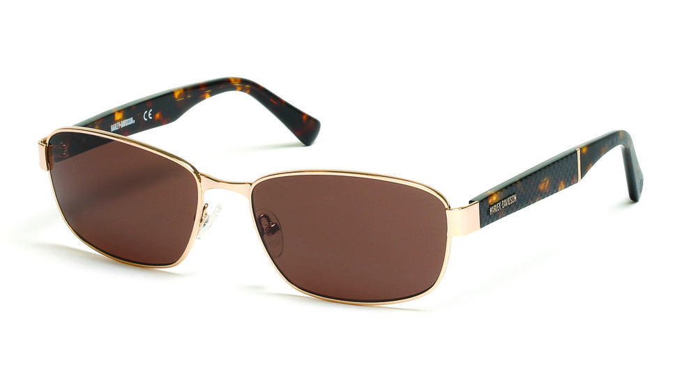 Harley Davidson Eyewear HD0919X Sunglasses - Gold Frame, Brown Lenses, 59 mm Lens Diameter HD0919X5932E