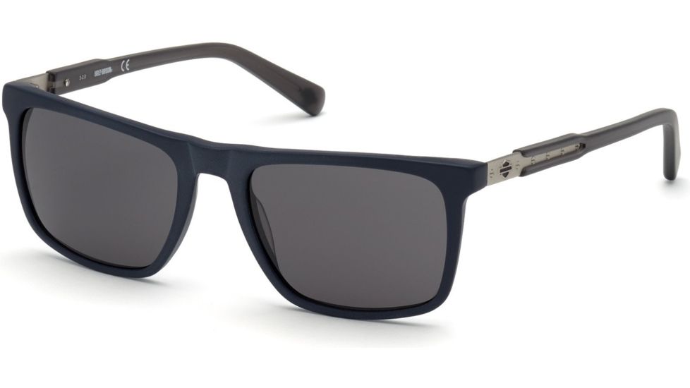 Harley Davidson Eyewear HD0934X Sunglasses - Matte Blue Frame, Smoke Lenses, 55 mm Lens Diameter HD0934X5591A