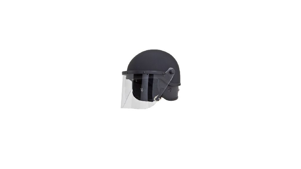 Hatch Polycarbonate Riot Helmet Half Shell w/combi fit pads and 3mm Face Shield, Flat Black, 6 1/2in-7 3/8in 