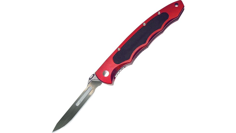 Havalon Piranta-Torch Skinner Folding Knife, 2.75in, Stainless Skinner Blade, Brick Red Aluminum Handle, XTC-60ATBR