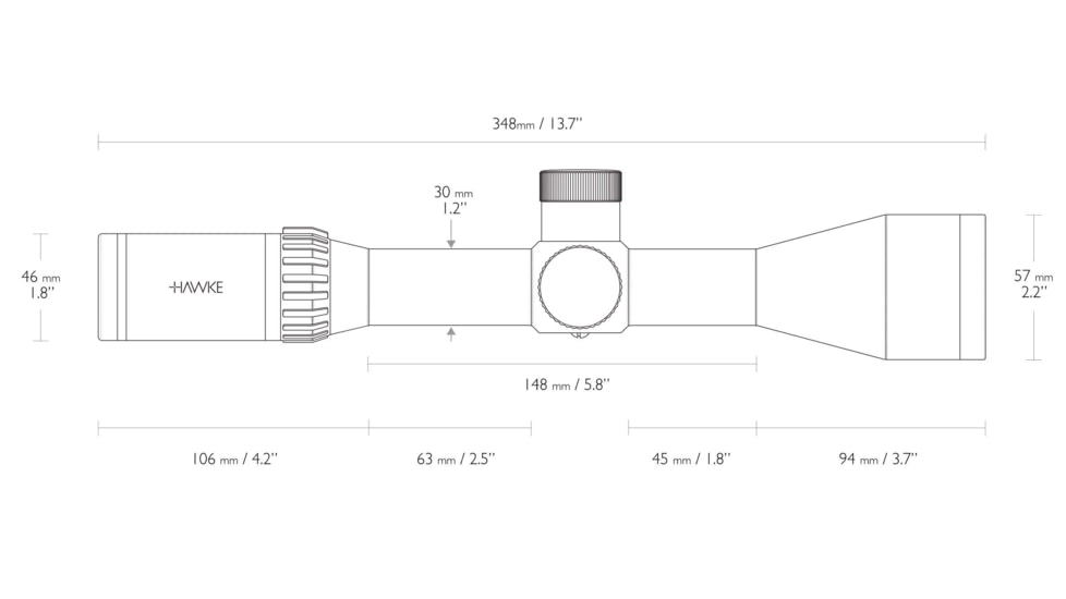 Hawke Sport Optics Airmax 30 Rifle Scope, 4-16x50mm SF, 30mm Tube, First Focal Plane, AMX IR Reticle, Black, 13350