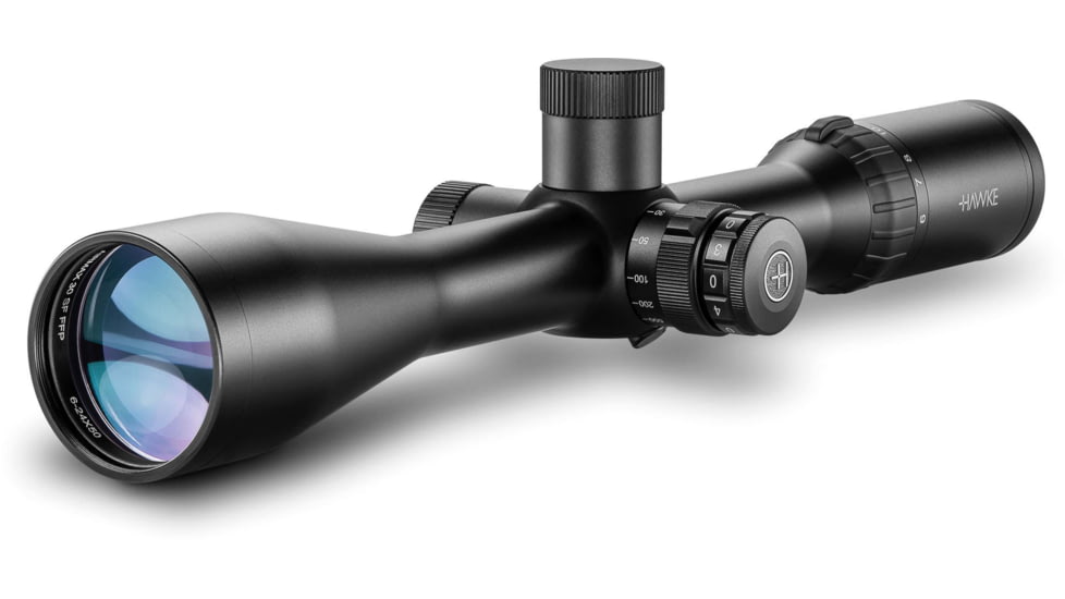 Hawke Sport Optics Airmax 30 Rifle Scope,6-24x50mm SF, 30mm Tube, First Focal Plane, AMX IR Reticle, Black, 13352