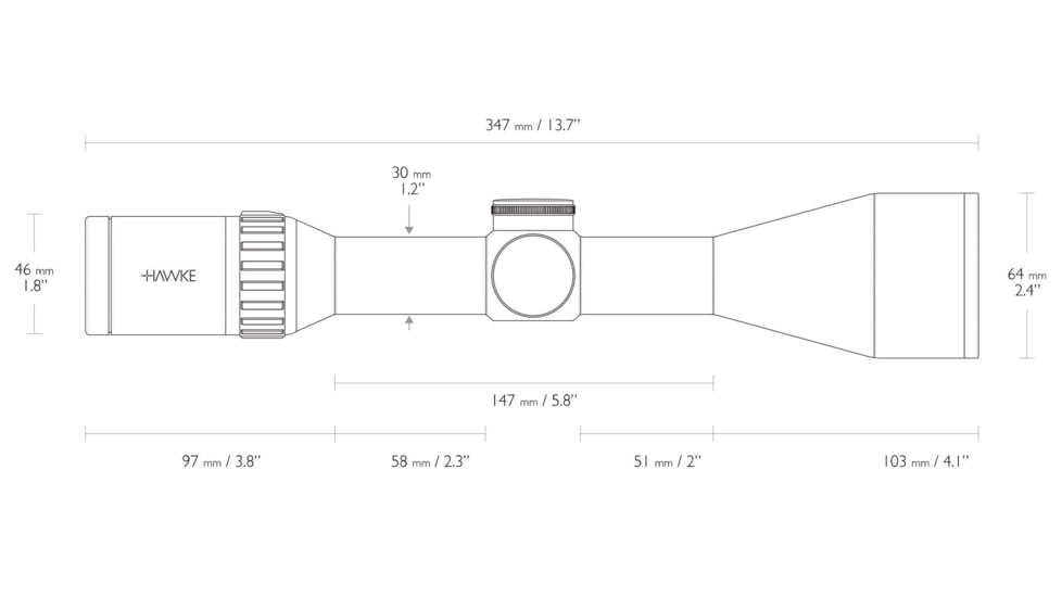 Hawke Sport Optics Endurance 30 Rifle Scope, 3-12x56mm, 30mm, SFP, LR Dot IR Reticle, Black, 16330