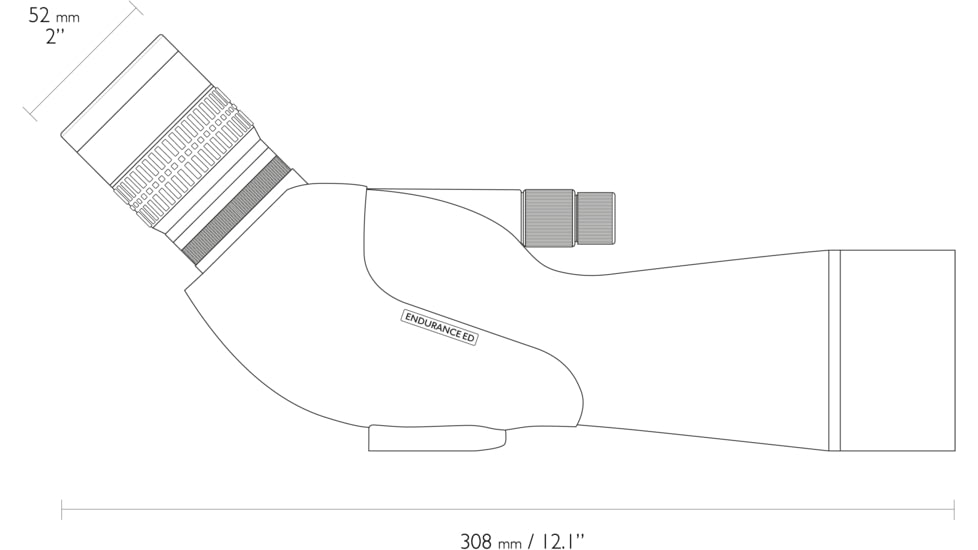 Hawke Sport Optics Endurance ED Compact Spotting Scope, 15-45x60mm, Angled, BAK4, Porro Prism, ED Glass, Fully Multi-Coated, Black/Green, 56194