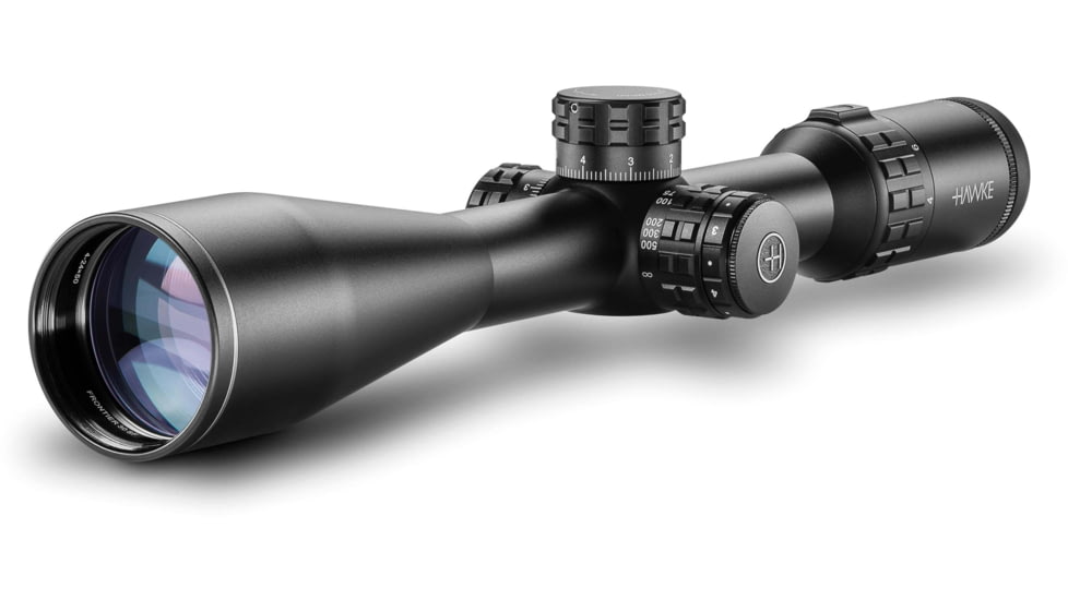 Hawke Sport Optics Frontier 30 Rifle Scope, 4-24x50mm SF, 30mm Tube, SFP, Mil Pro IR Reticle, Black, 18431