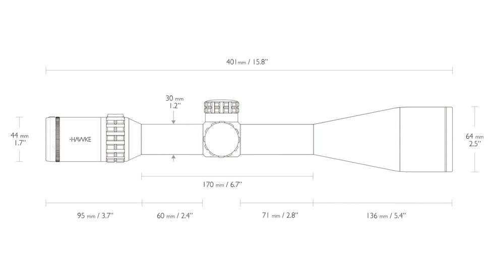 Hawke Sport Optics Frontier 30 Rifle Scope, 5-30x56mm SF, 30mm, SFP, Mil Pro IR Reticle, Black, 18441