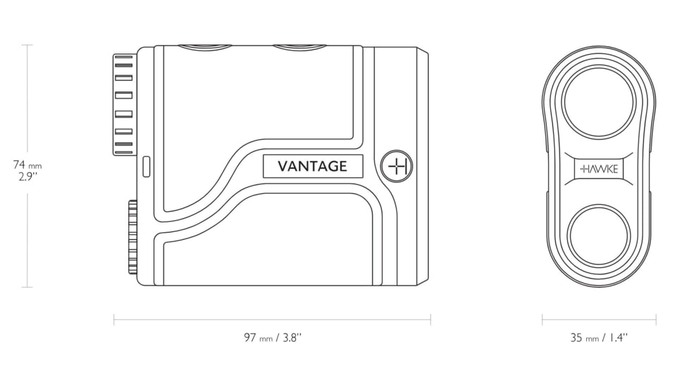 Hawke Sport Optics Vantage 400 Laser Range Finder, Black, 41200
