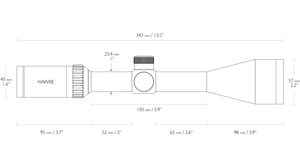 Hawke Sport Optics Vantage IR Rifle Scope, 3-9x50mm, 1 inch Tube, Second Focal Plane, L4A Dot Reticle, Black, 14229