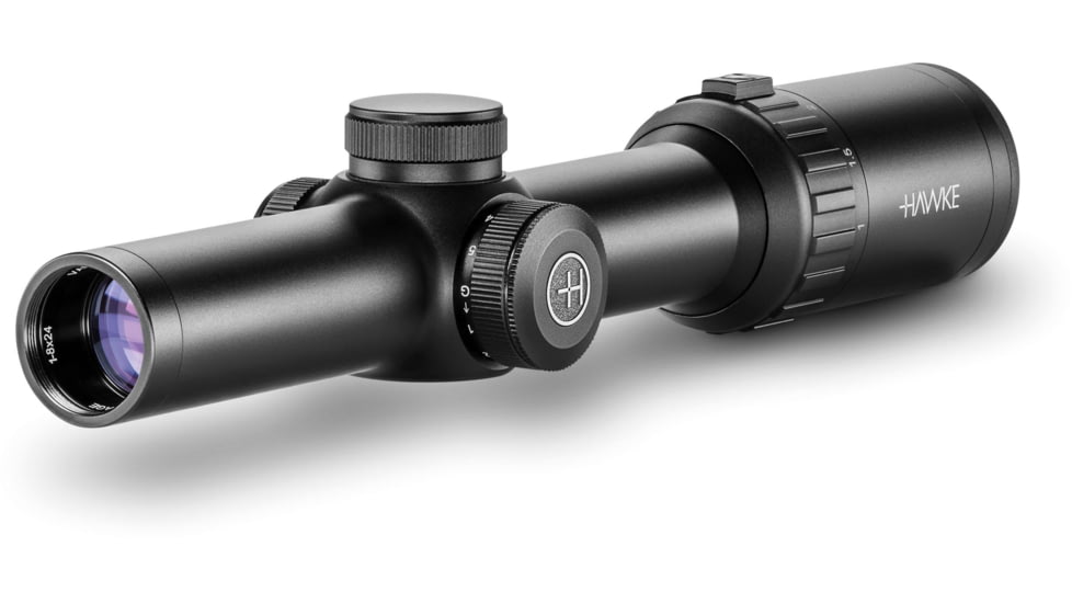 Hawke Sport Optics Vantage Rifle Scope, 1-8x24mm, 30mm Tube, L4A Fiber Dot Reticle, Black, 14510
