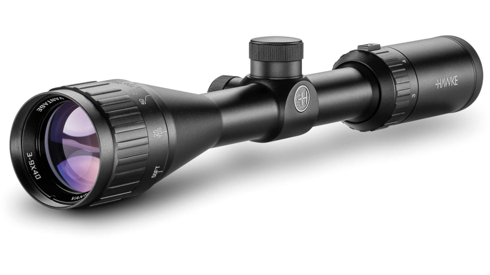 Hawke Sport Optics Vantage Rifle Scope, 3-9x40mm AO, 1in Tube, SFP, 30/30 Duplex Reticle, Black, 14122