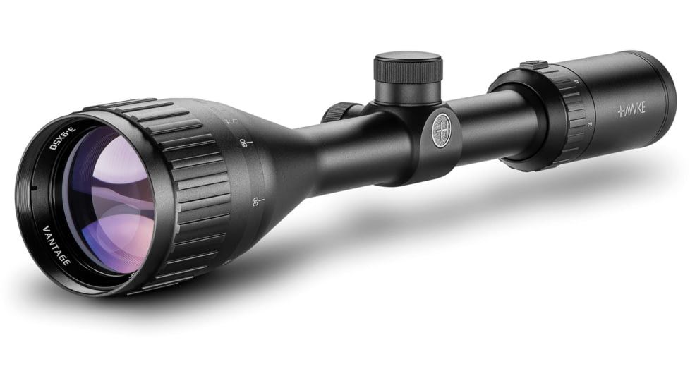 Hawke Sport Optics Vantage Rifle Scope, 3-9x50mm AO, 1in Tube, SFP, Mil Dot Reticle, Black, 14133
