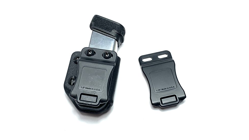 Hazmat Holster Works MC1 Single Mag Carrier, Ambidextrous, Springfield Armory Hellcat, 1.5 - 1.75in Belts, Kydex, Black, 10021