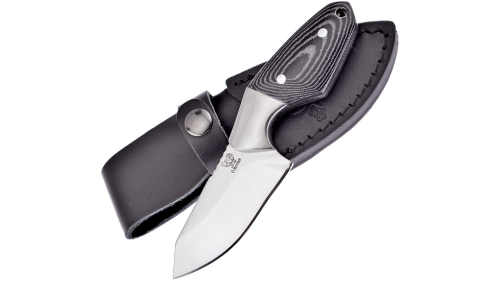 Hen &amp; Rooster Fixed Blade Black Pakkawood Knife, 2.63 mirror finish stainless blade, Black pakkawood handle, HR-013M