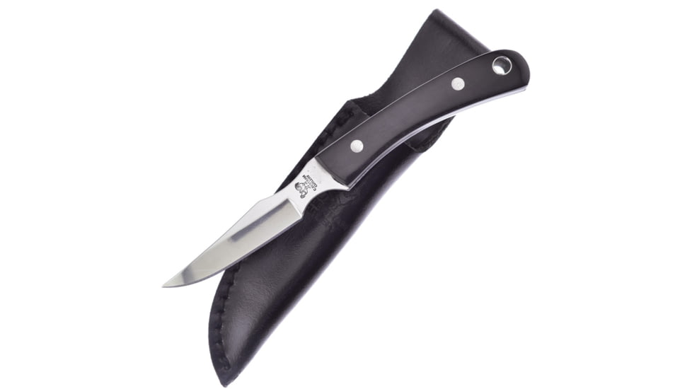 Hen &amp; Rooster Fixed Blade Buffalo Horn Knife, 3 satin finish stainless blade, Buffalo horn handle, HR-5025BH